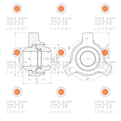 Быстроразъемное соединение БРС 6 Fig 206 Ст20 резьбовое чертеж